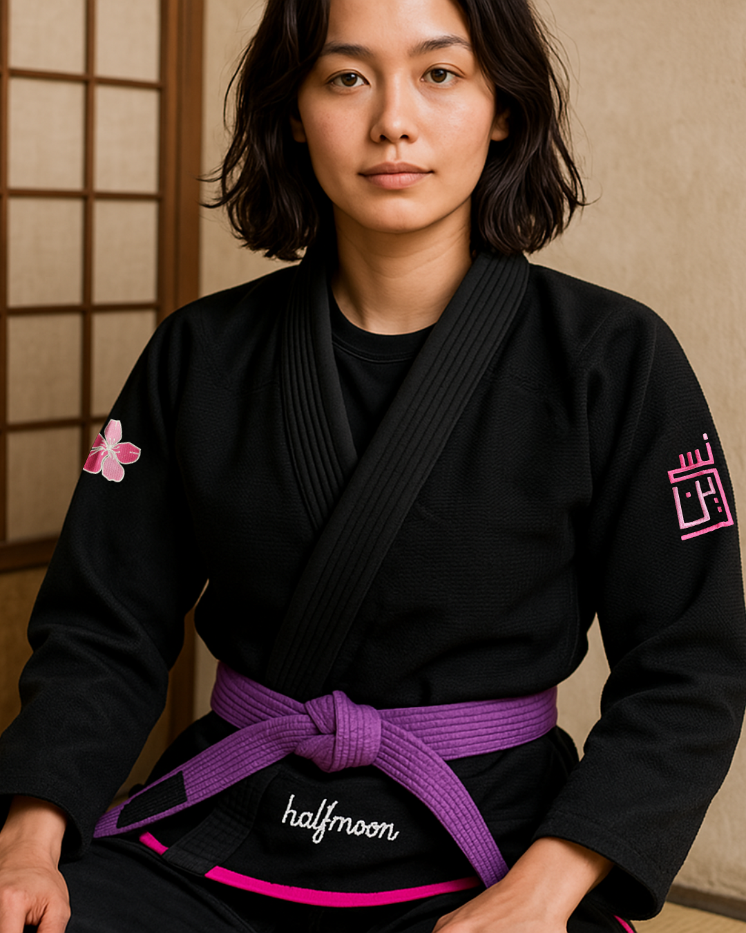 Black and Pink Sakura BJJ Gi - Lightweight, Durable & Stylish
