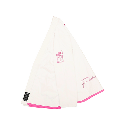 White and Pink Sakura BJJ Gi - Lightweight, Durable & Stylish